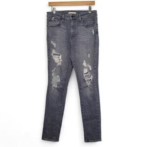 Levi's Women's 721 High Rise Skinny Jeans Size 31 Vintage Black Wash Distressed